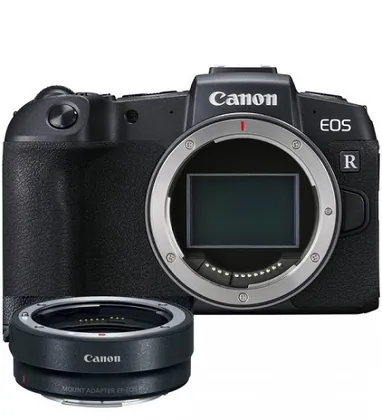 Canon EOS RP - 26.2 MP, Full-Frame, Dual Pixel CMOS AF, Filmes 4K, Wi-Fi (Corpo) + Adaptador de montagem EF-EOS R