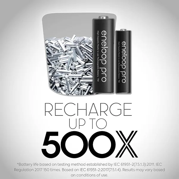 Carregador Eneloop Pro BQ-CC17 Com 4 Pilhas AA 2550mAh Panasonic
