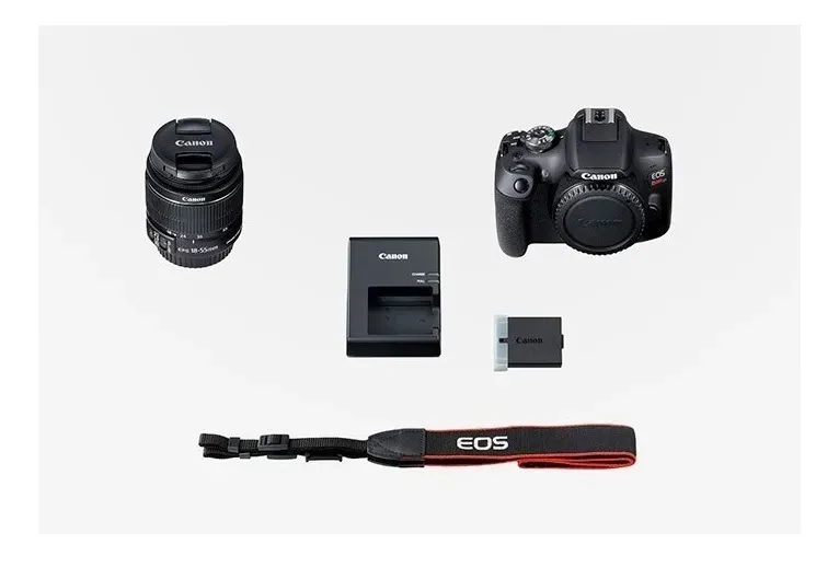 Canon Eos T7+ Com Lente 18-55mm IS II + Bolsa + Mini Tripé + Cartão 64GB Ultra